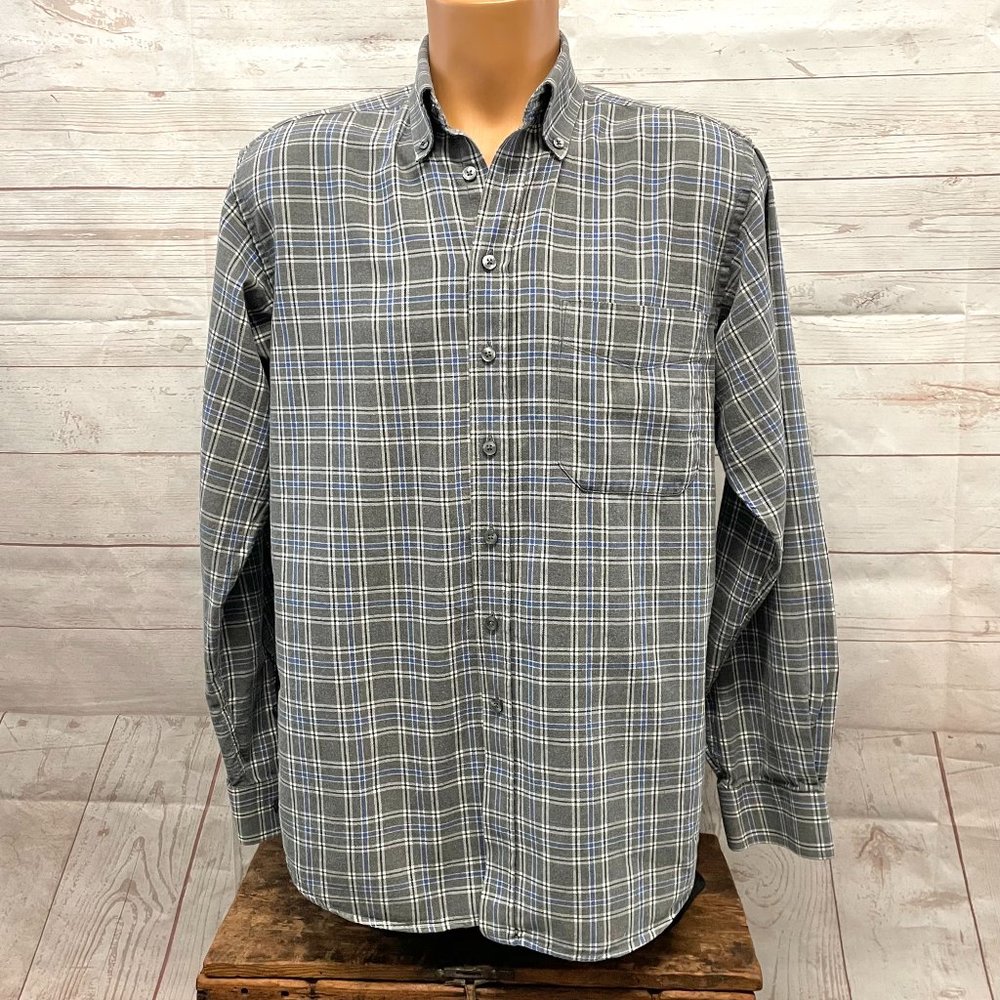 Burberry Plaid Lightweight Cotton Flannel Button Up Shirt
